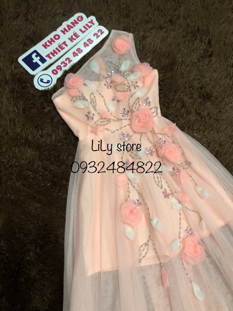 ẢNH VÀ VIDEO SHOP TỰ QUAY 100%   Đầm maxi lệch vai kết cườm hoa