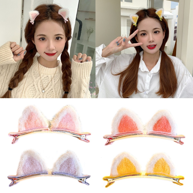 Set 2 Kẹp Tóc Tai Mèo Dễ Thương Cho Bé Gái