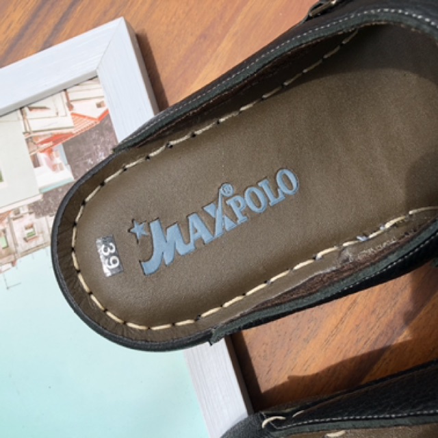 Dép da nam 2 quai chất liệu da bò chất lượng đế đi không mòn