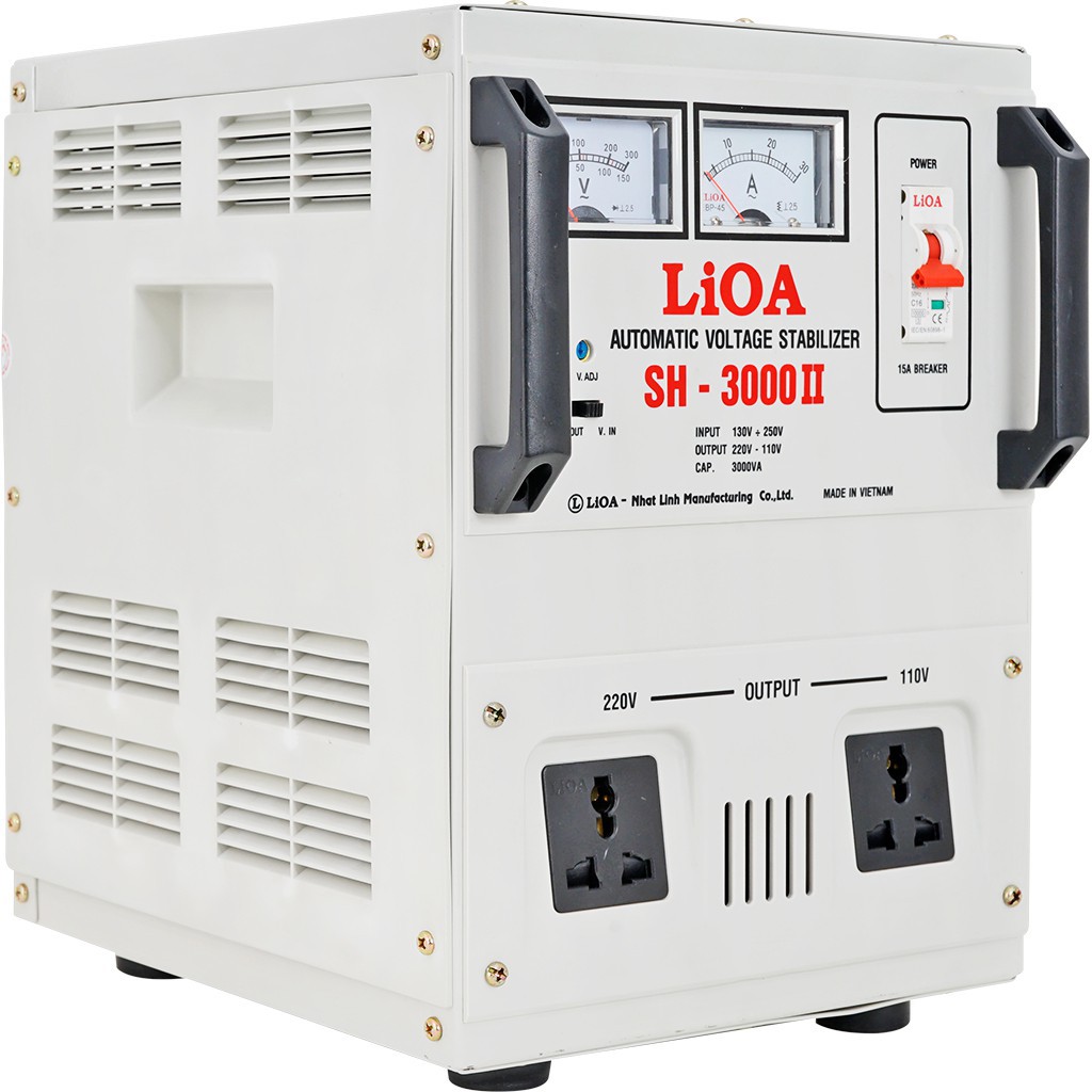 Ổn áp 1 pha LIOA SH-3000 II 3.0kVA điện áp vào 150V(130V) - 250V ( Thế hệ mới 2018 )