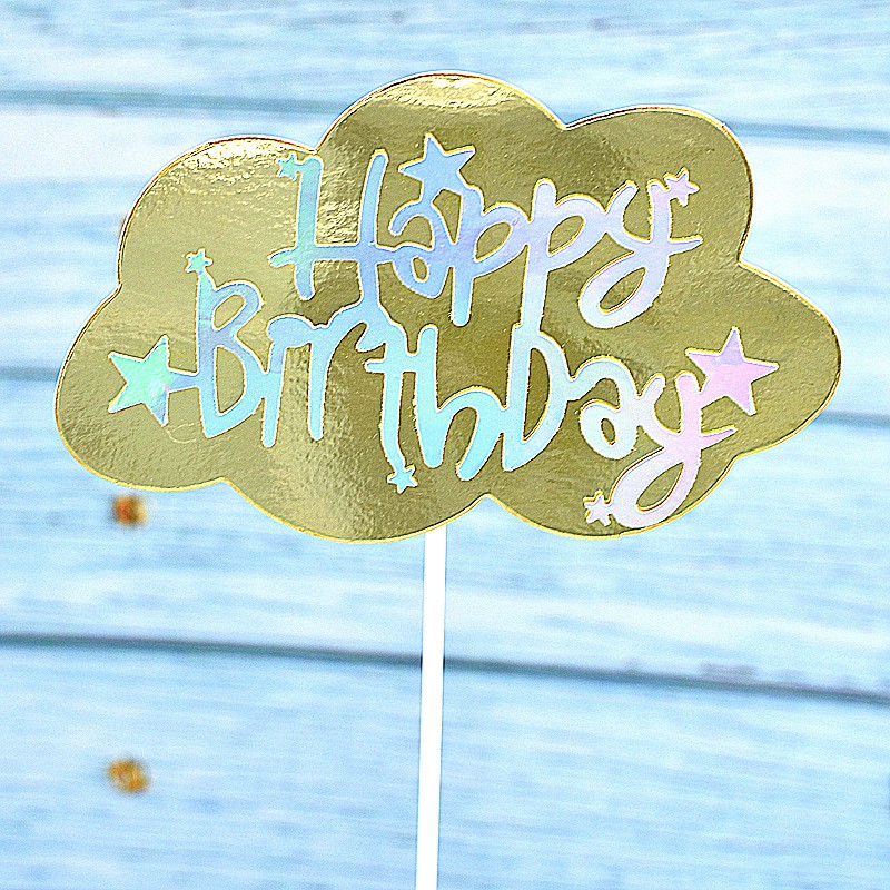 đồ trang trí bánh [FREESHIP] que happy birthday mây