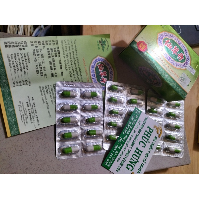 Thống phong tiên thảo đơn_Malaysia H/30v_Hỗ trợ Tiêu viêm sưng, giảm đau, giải độc gan