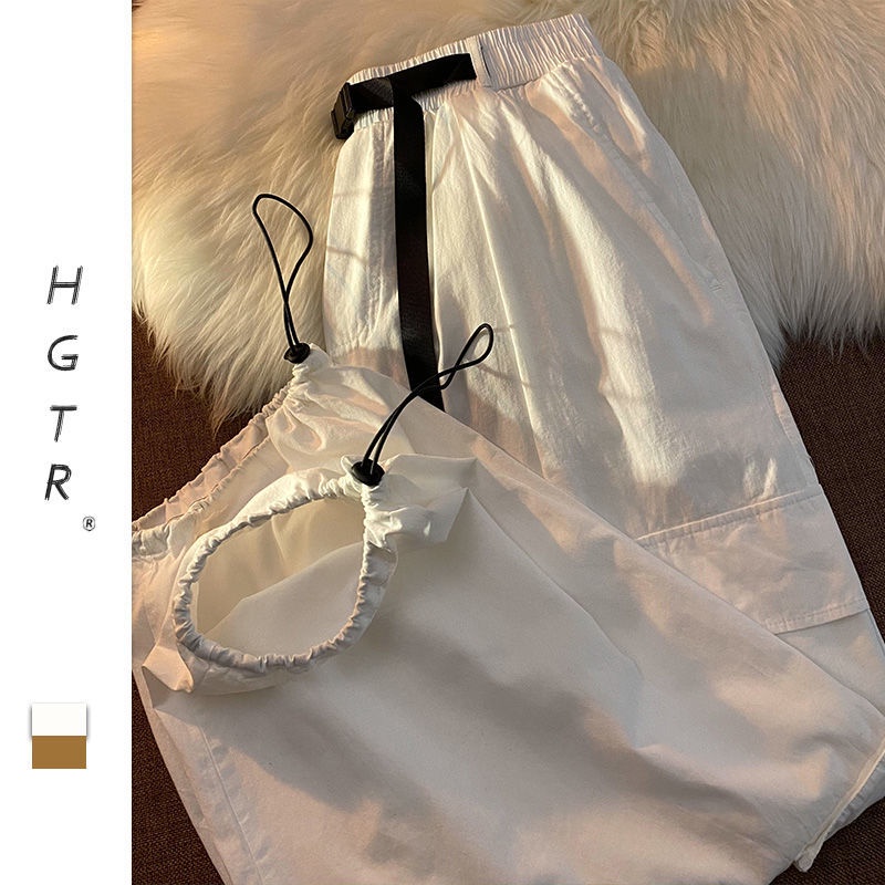 Quần Baggy Dài Ống Đứng Có Dây Đeo Mắt Cá Chân Phong Cách Nhật Bản Cá Tính Cho Nam