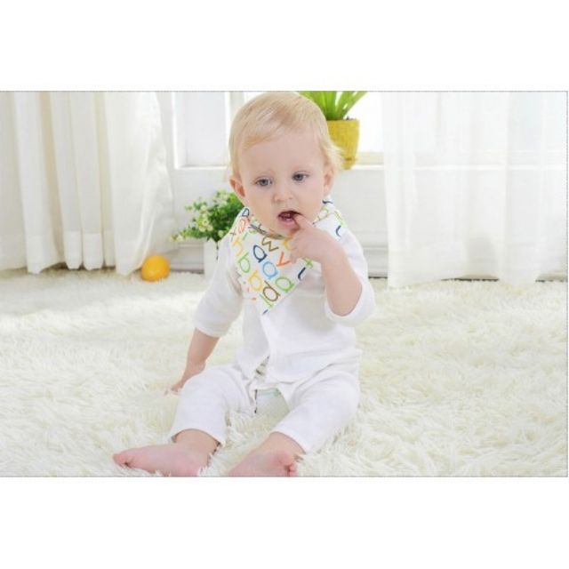 5 khăn yếm tam giác cotton 2 lớp - loại đẹp