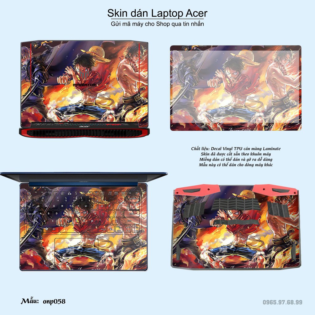 Skin dán Laptop Acer in hình One Piece _nhiều mẫu 3 (inbox mã máy cho Shop)