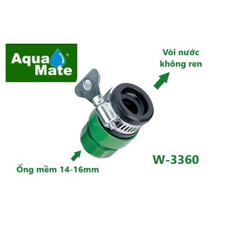 Cút nối ống nước 16mm với vòi không ren Aquamate - Mã W3360