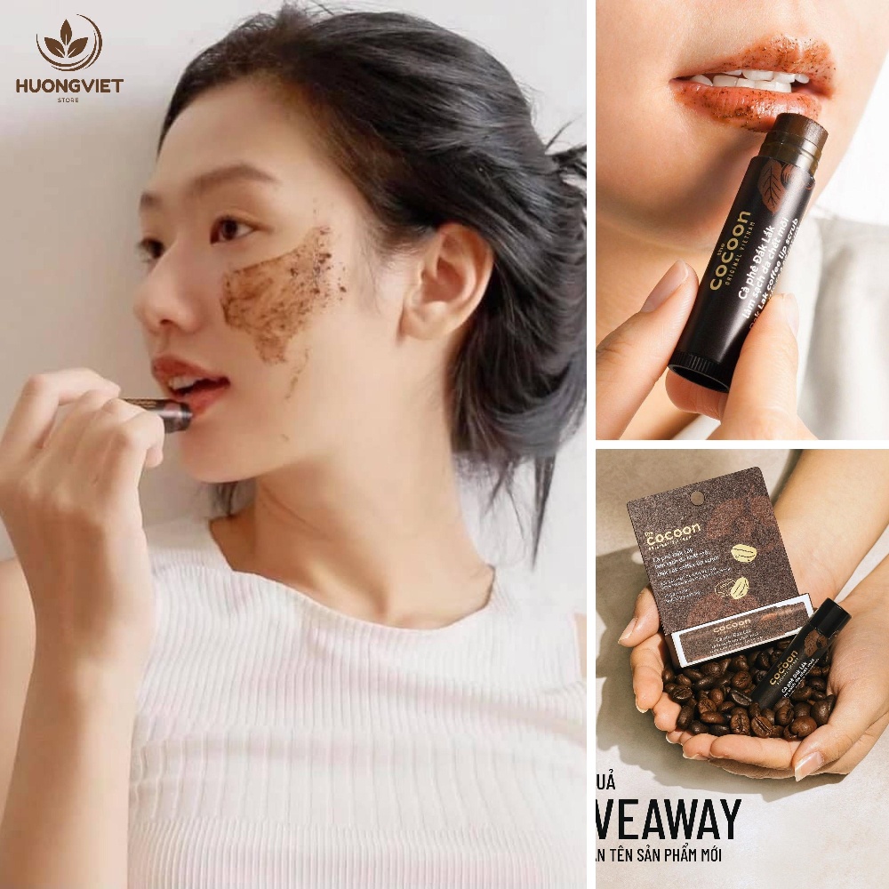 Son Tẩy Tế Bào Chết Cho Môi Cocoon Việt Nam Chính Hãng 5gr Cà Phê Organic Loại Bỏ Da Chết Giúp Môi Căng Bóng Mịn Màng