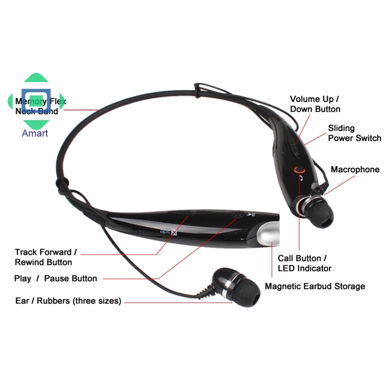 Tai nghe dạng vòng cổ thể thao kết nối Bluetooth cho điện thoại | BigBuy360 - bigbuy360.vn