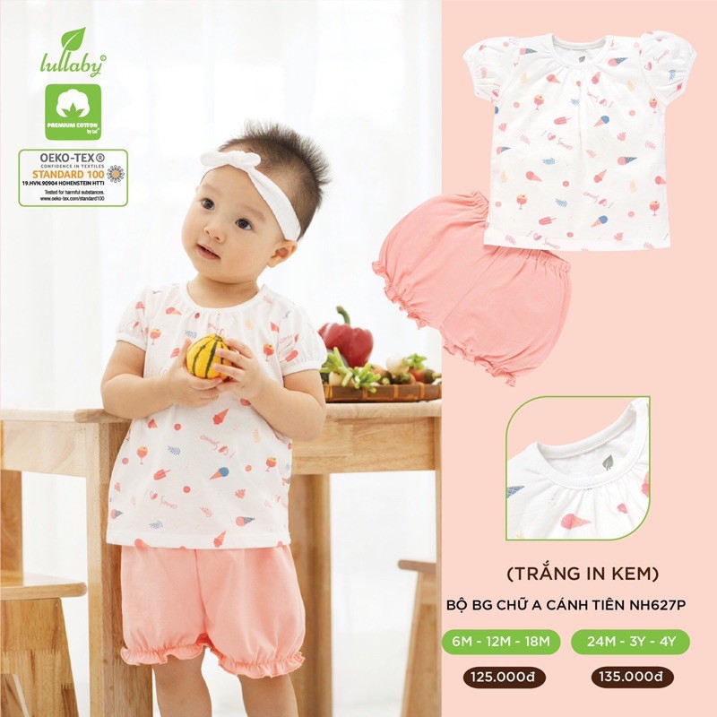 Bộ chữ A cánh tiên bé gái Lullaby NH627P (Sz 6m-4y)