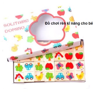 Domino ghép hình gỗ cho bé