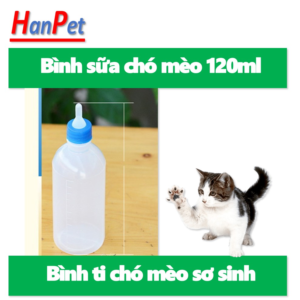 Hanpet.GV- BÌNH SỮA chó mèo ( 4711693) bình 150ml+120ml cho chó mèo- bình ti cho chó mèo sơ sinh