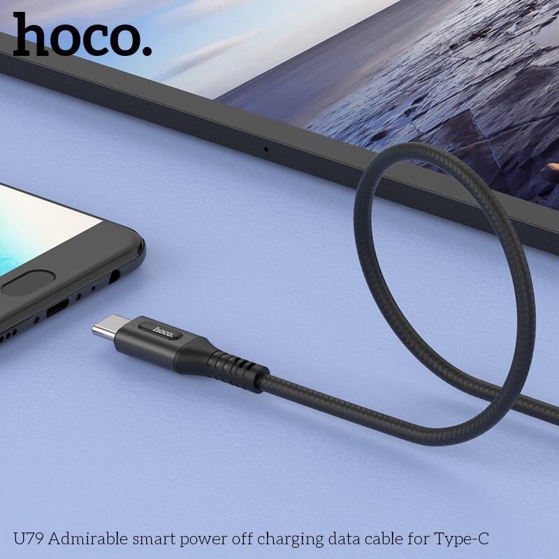 ✔CÁP SẠC NHANH DÂY DÙ USB TYPE C 1.2M U79 3A CÓ ĐÈN LED TỰ NGẮT KHI ĐẦY PIN/Cáp sạc samsung ANDROID