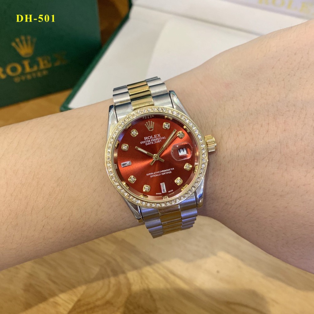 Đồng hồ nam Rolex - viền đá dây kim loại chống nước - DH501 MTP-STORE