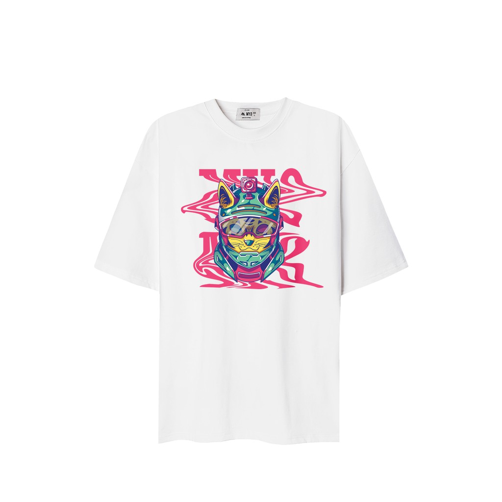 ÁO Unisex MYO Vải Cotton In Hình Mèo Không Gian