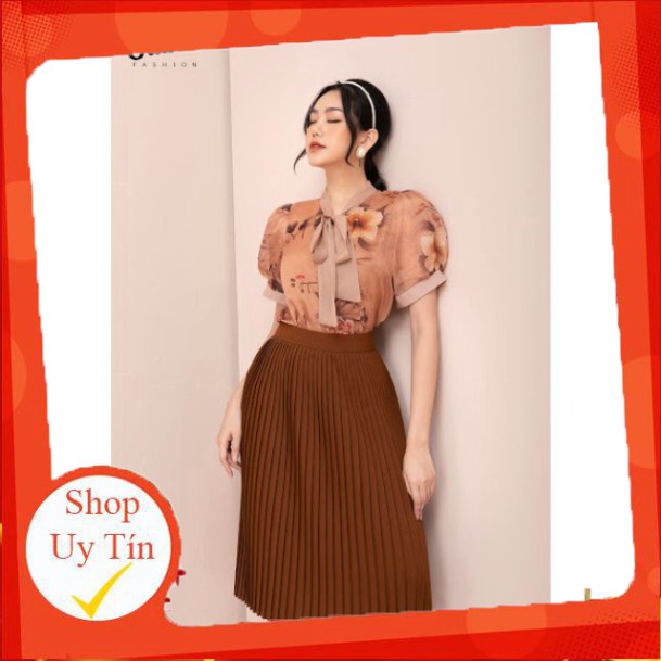 Chân váy dập ly xếp ly công sở dáng dài Chiffon váy cao cấp