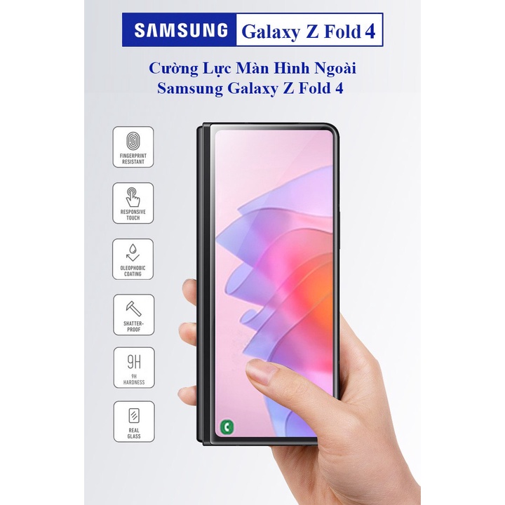 Cường Lực Màn Hình Ngoài Samsung Galaxy Z Fold 4 Bảo Vệ Màn Hình Chống Trày Xước Full Màn Hình Hiển Thị Dùng Được Ốp Máy