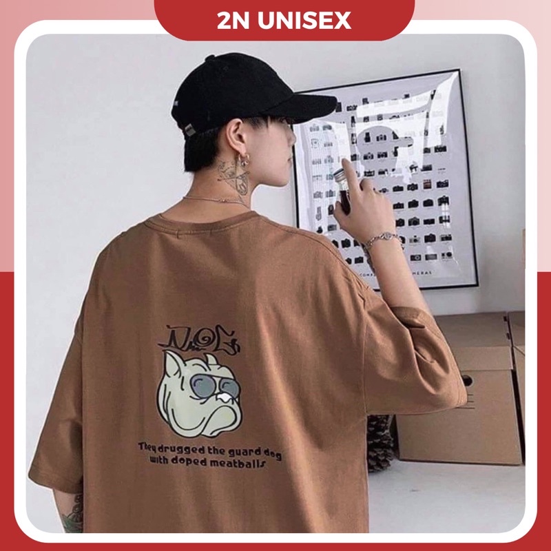 Áo thun tay lỡ form rộng - phông nam nữ cotton oversize - T shirt Chú Chó Bull - 2N Unisex