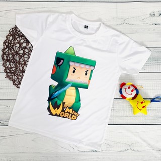 Áo thun trẻ em in hình Mini world cho bé trai bé gái, áo phông cổ tròn vải đẹp mềm mịn