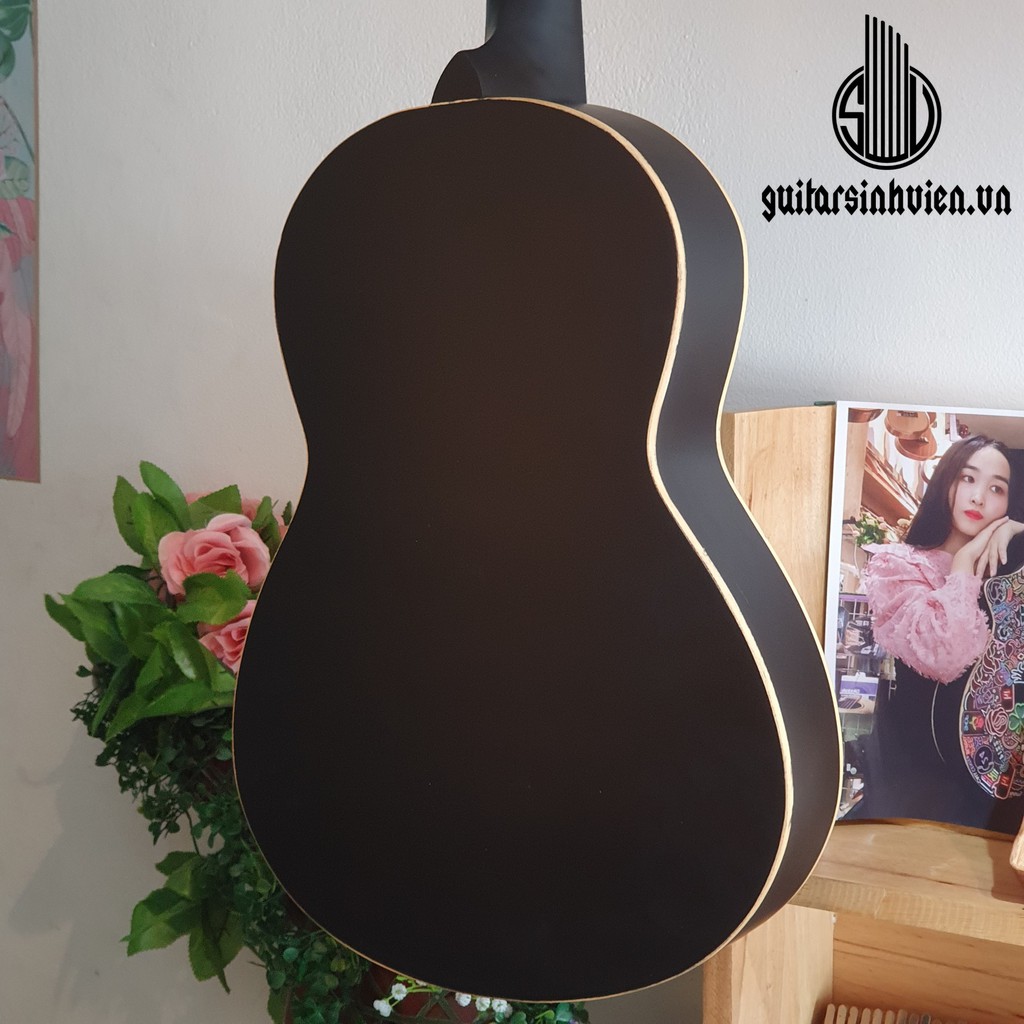 Đàn guitar size 3/4 classic màu đen - có ty - tặng kèm bao da và phụ kiện