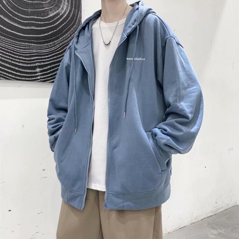 Áo hoodie phối khóa kéo dáng rộng cá tính dành cho nam | BigBuy360 - bigbuy360.vn