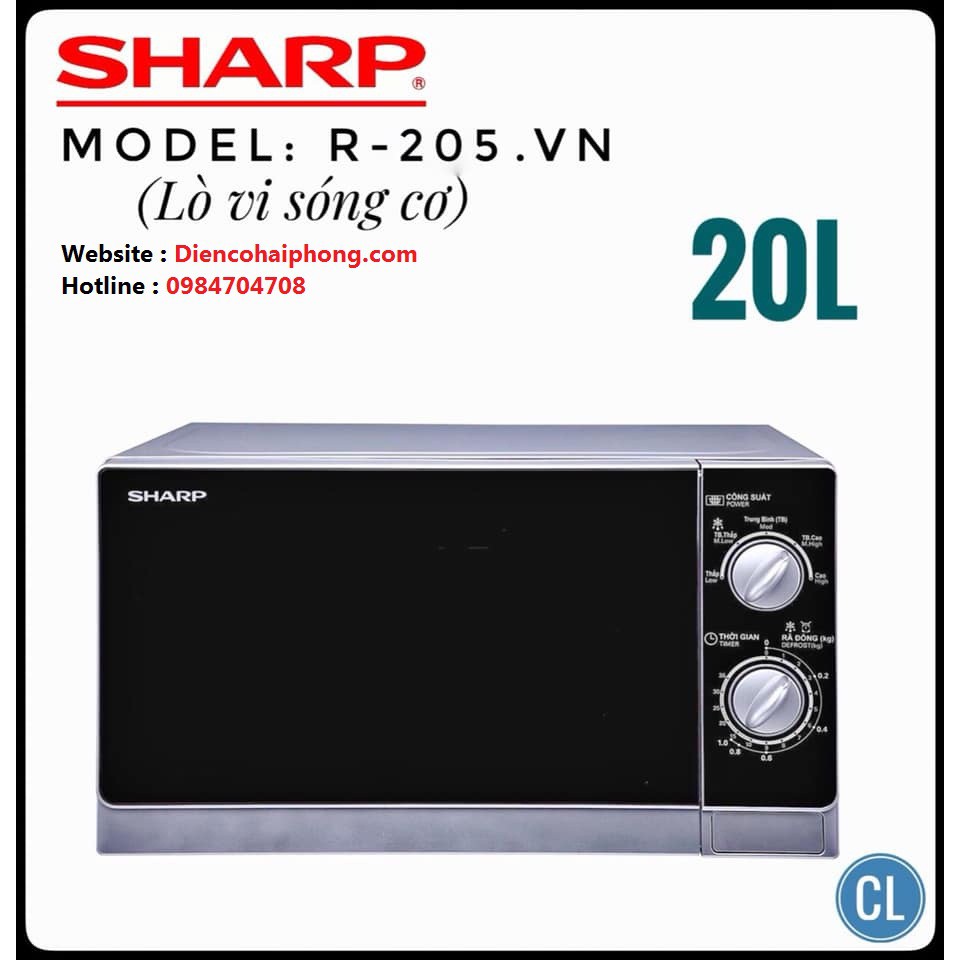 LÒ VI SÓNG SHARP R-205VN(S) 20 LÍT