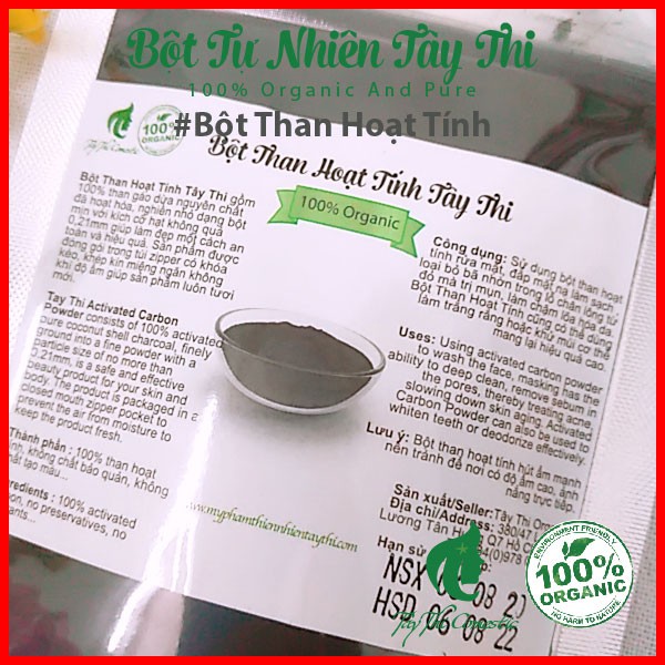 Bột Than Hoạt Tính Xay Mịn Gói 100 gram