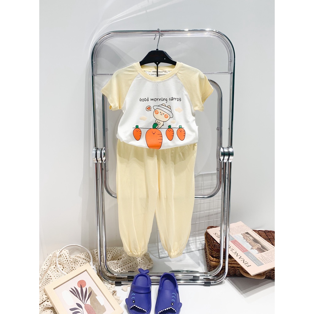 [Bé 7-27kg)] Bộ cộc tay ngắn tay quần alibaba thun lạnh Minky Mom in hình cho bé trai bé gái từ 7-27kg