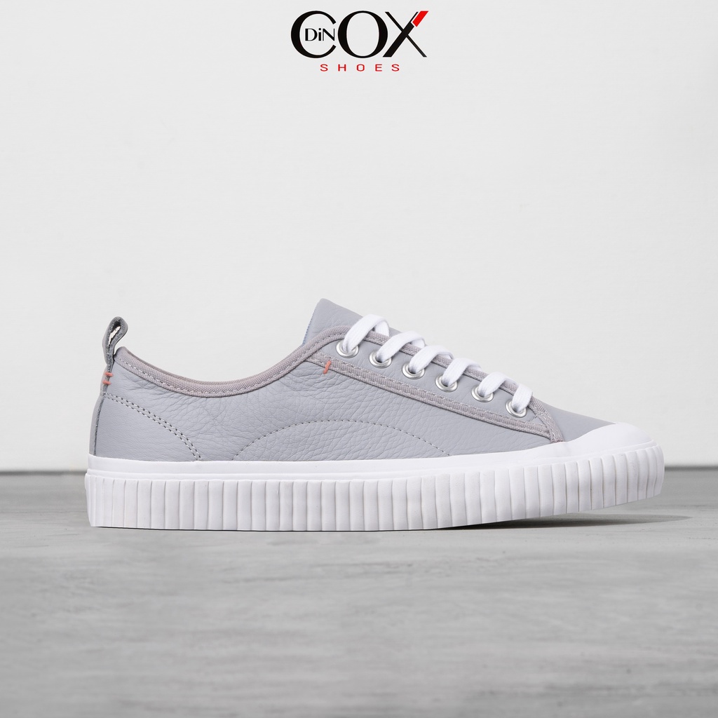 Giày Sneaker Da Bò Thật Nữ DINCOX E02 Grey Sang Trọng