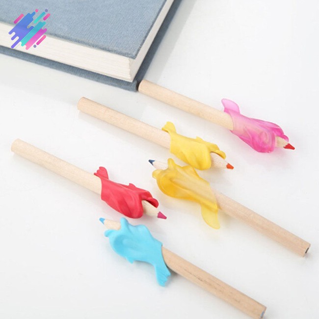 Set 5 đồ bọc bút chì silicon hình cá heo để bé cầm bút đúng cách