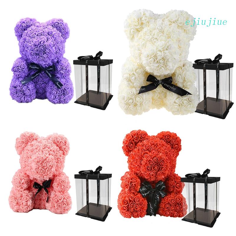 Gấu Bông Hoa Hồng 40cm Kèm Hộp Quà Tặng Ngày Lễ Tình Nhân / Sinh Nhật / Đám Cưới / Trang Trí