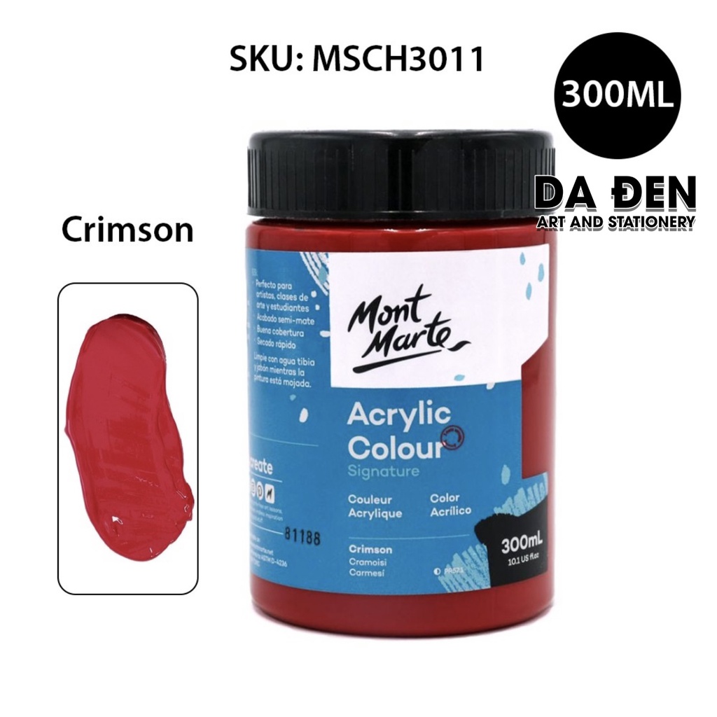 [DA ĐEN] Màu Mont Marte Signature Acrylic Colour 300ml (10.1-oz) - Crimson