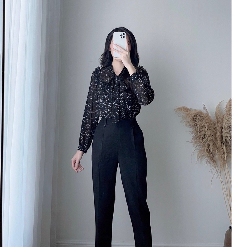 Quần Baggy Nữ Xếp Ly Cúc Bọc Vải Khoá Sau Zym's House - Q284