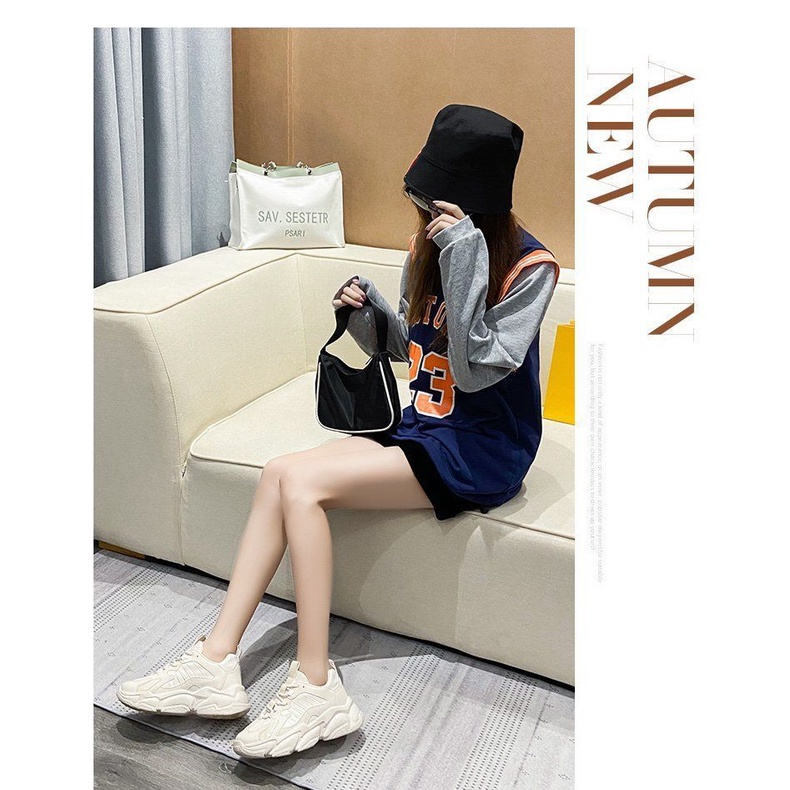 Giày Thể Thao Màu Đen Thời Trang Hàn Quốc Mùa Xuân Năm 2021 Cho Nữ