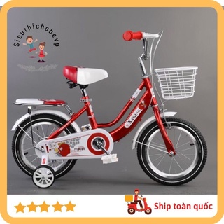 Xe đạp cho bé gái Xaming từ 3- 10 tuổi có bánh phụ