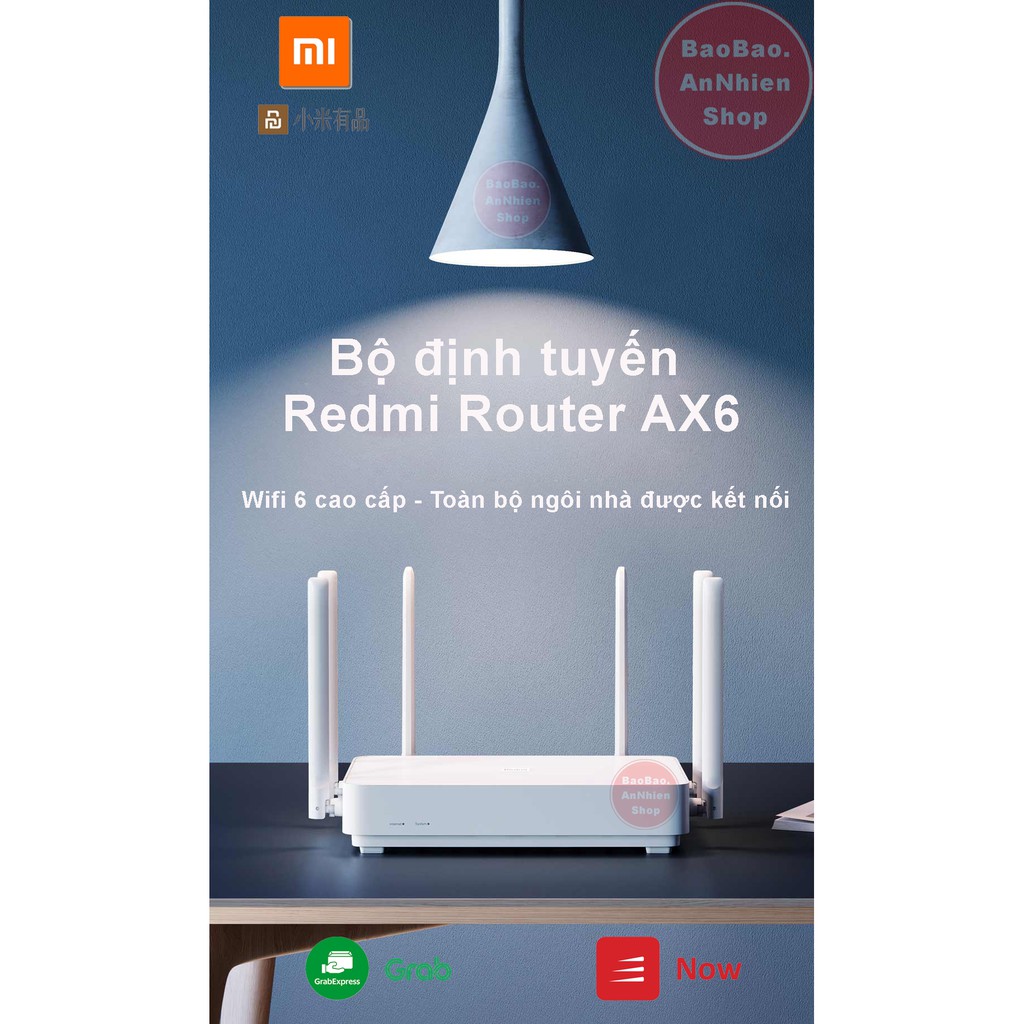 Bộ Router Wifi Xiaomi Redmi AX6 hỗ trợ - Wifi 6 - Mesh - 248 thiết bị