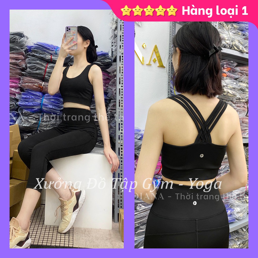 🎯🌸 Ảnh thật 100% 🌸🎯 - SET TẬP Yoga NỮ - Gym, Aerobica - Bộ tập gym lửng lưng đan dây 🌸🌸