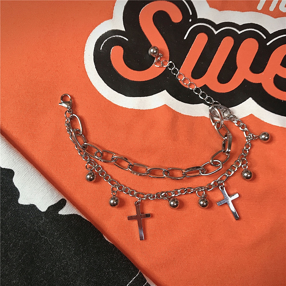 Vòng tay hai lớp hình thánh giá/trái tim/cây sự sống phong cách hip hop cho nam nữ 22041