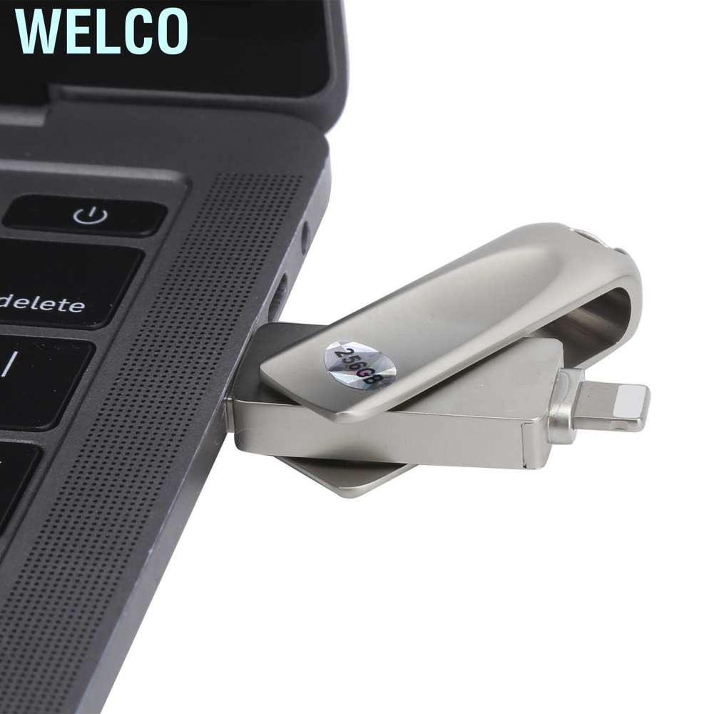 Welco 256GB 3 in 1 USB Flash Drive Phone OTG U Disk for Memory Stick Android/IOS/Windows
