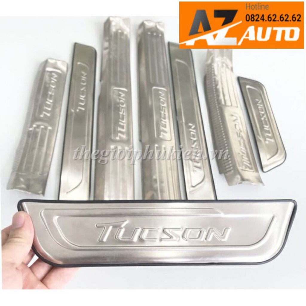 Ốp bậc cửa, Nẹp bước chân Hyundai Tucson 2016-2021 – INOX(hàng cao cấp)