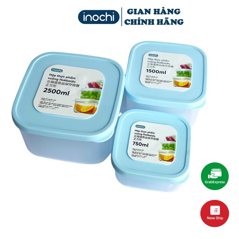 Hộp Thực Phẩm INOCHI Nhựa Không Mùi - Hộp Quay Đồ Ăn Nhanh Trong Lò Vi Sóng Hình Vuông