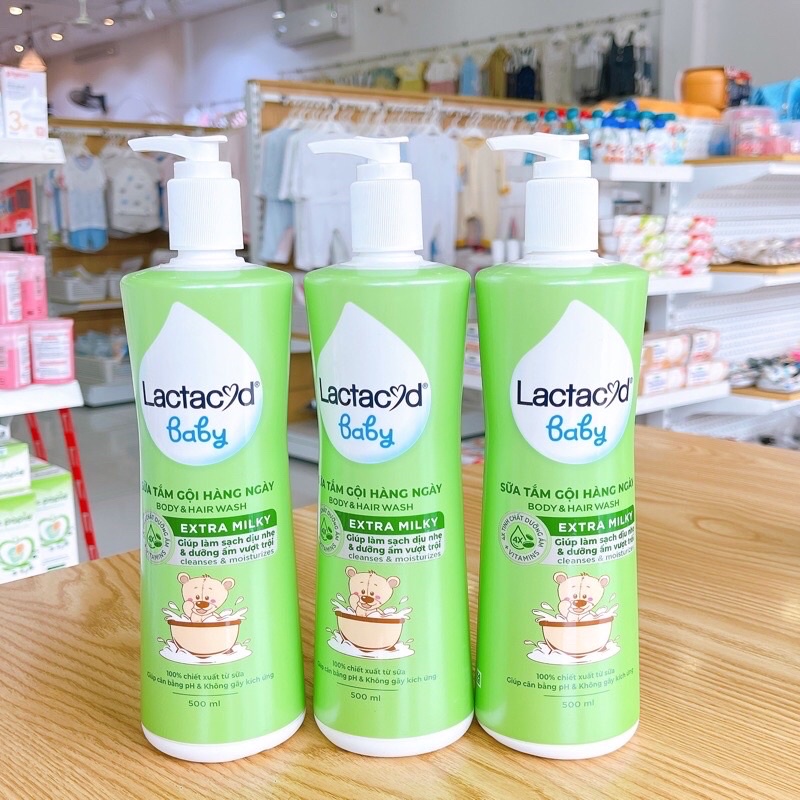 (500ml)Sữa Tắm Sanofi Lactacyd Milk Dưỡng Da Cho Bé 500ml Chai Có Vòi
