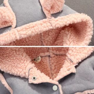 Áo da lộn lót lông cừu cho bé