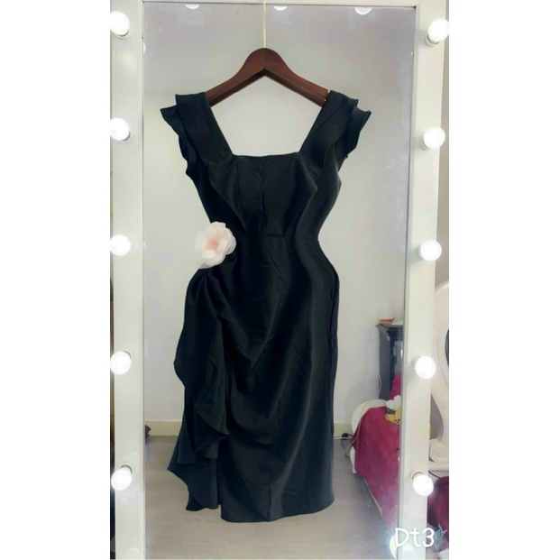 (Free ship) Mẫu Đầm HOT Trend | Đầm Lụa Hai Dây Có Mút Có Đính Hoa Ôm Body Mẫu Y Hình UP VLTN Shop