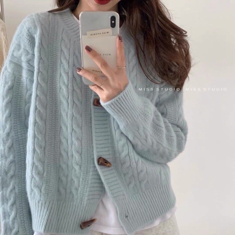 Áo khoác Cardigan nữ vặn thừng - Order Taobao | Áo Cardigan len nữ Hàn quốc siêu xinh