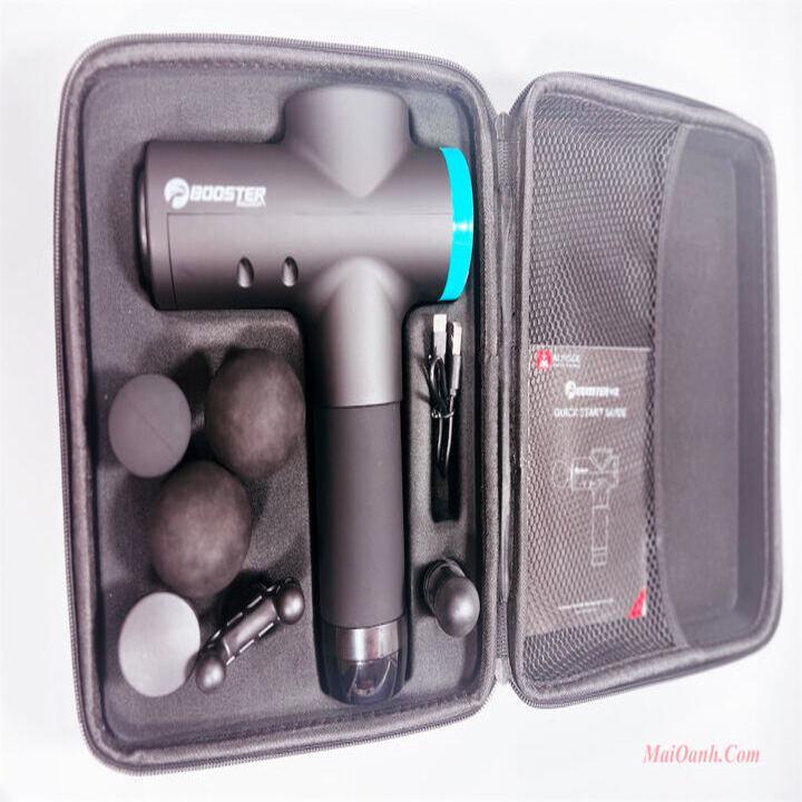 Máy Massage Cầm Tay, Súng Massage Gun Booster M2 Cảm Ứng Thông Minh 6 Đầu, Công Suất 126W