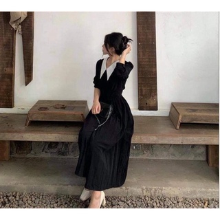 Váy sơ mi dài tay xếp li