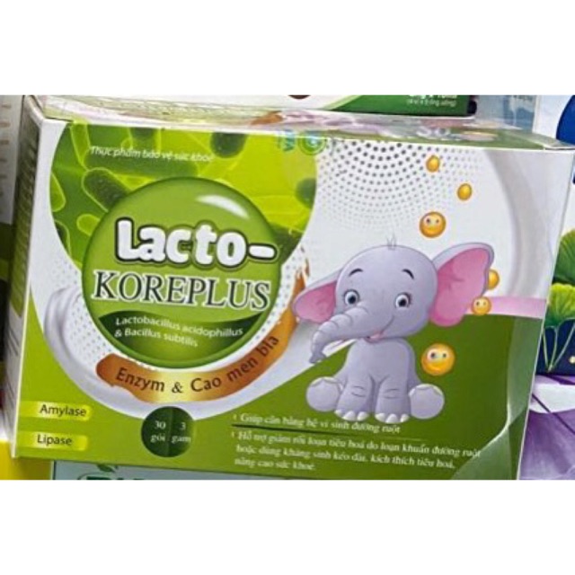 Lacto- Koreplus men cân hằng hệ vi sinh đường ruột, giảm rối loạn tiêu hóa, tăng cường sức đề kháng, đi ngoài, phân sống