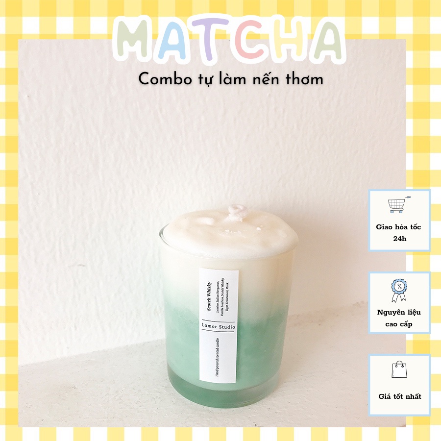 Combo nguyên liệu làm nến Matcha - Nguyên Liệu Làm Nến