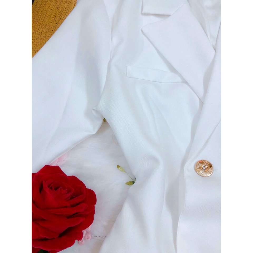 Đầm vest nữ thiết kế tay lỡ đính nút,đầm trắng dự tiệc dáng chữ A - cotton chéo (full 2 lớp) nhẹ nhàng sang chảnh MP