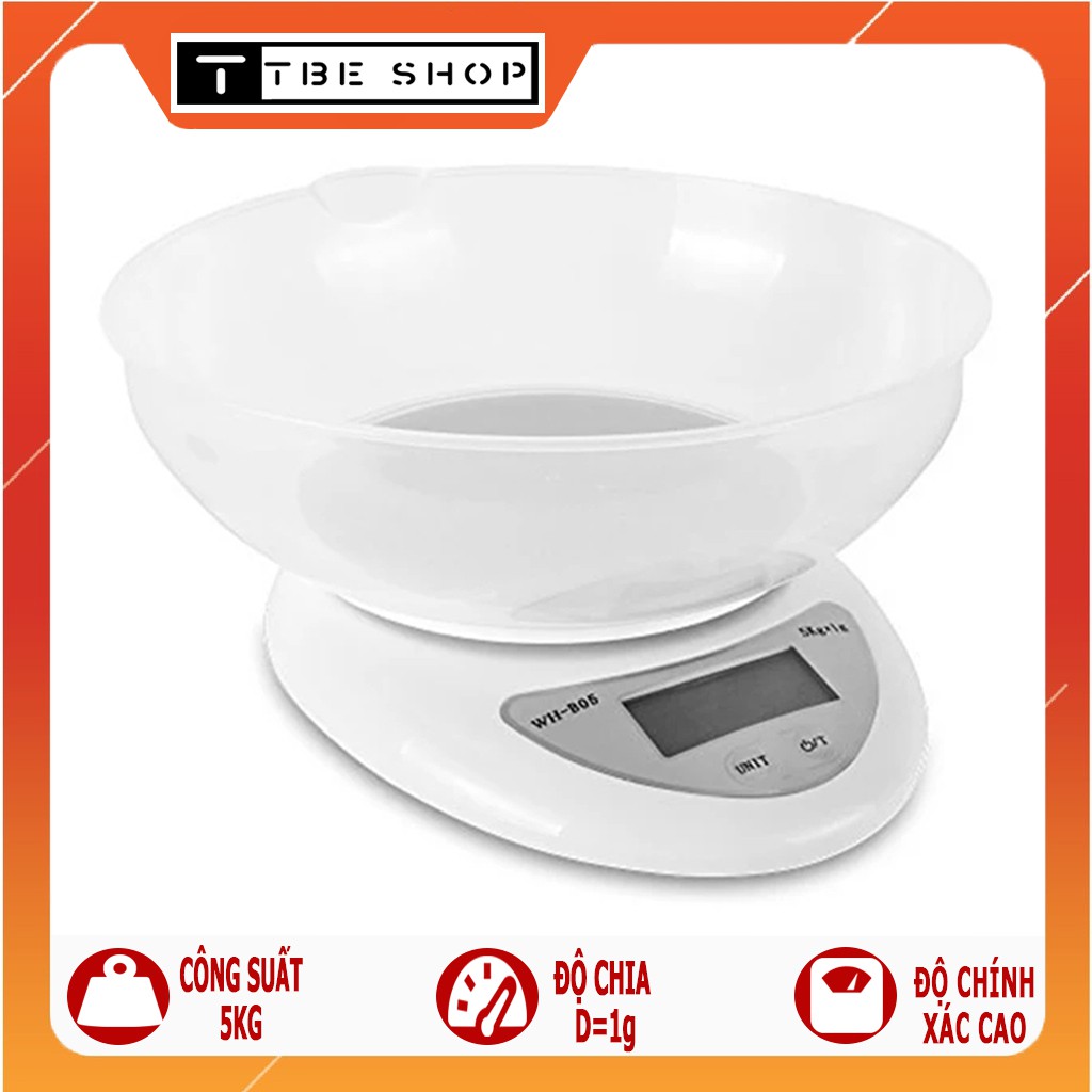 Cân Điện Tử Mini 5kg WH B05 Chính Hãng Tặng Tô Chứa 800ml Độ Chính Xác Cao ( Bảo Hành 1 Năm ) TBE Shop